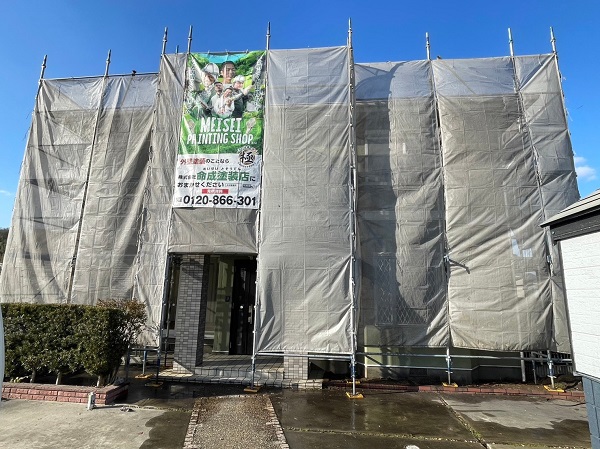 兵庫県姫路市・M様邸　外壁塗装・屋根塗装　足場仮設、施工前の屋根の状態 (3)