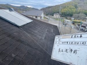 兵庫県姫路市・M様邸　外壁塗装・屋根塗装　足場仮設、施工前の屋根の状態 (2)